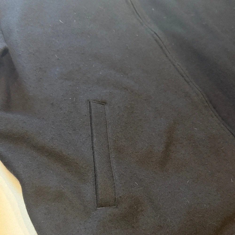 Van Heusen Classic Black Collar Pea Coat, Zip Front, Wool Blend, Size XXL